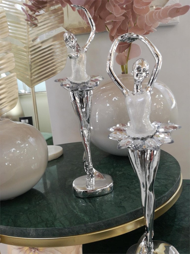 Foto 1 BAILARINAS PLATA CON CRISTAL.