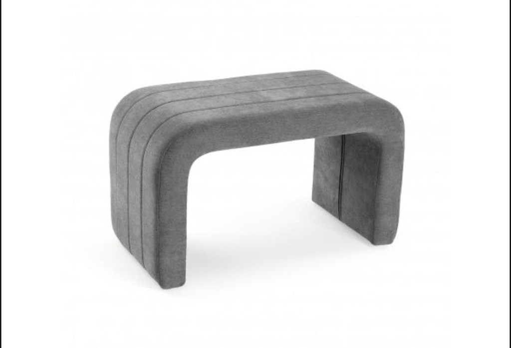 Foto 1 BANCO TAPIZADO GRIS CLARO, 76CMS.