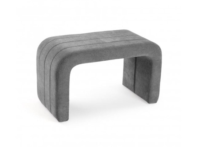 BANCO TAPIZADO GRIS CLARO, 76CMS.