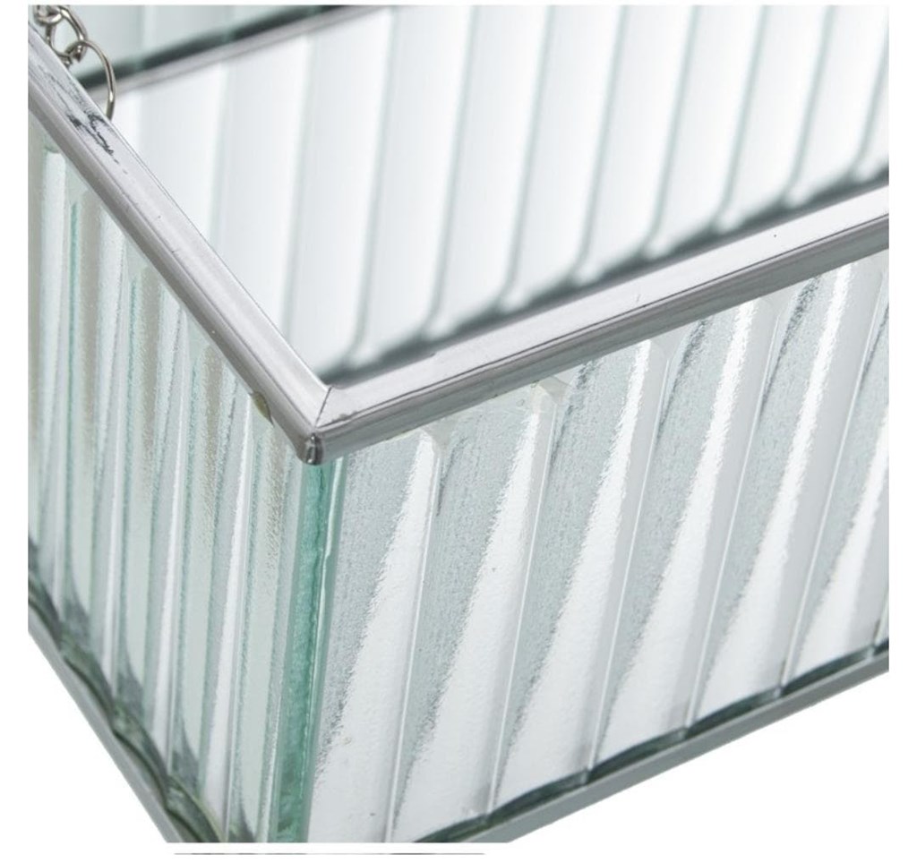 Foto 4 Caja joyero cristal metal plateado.