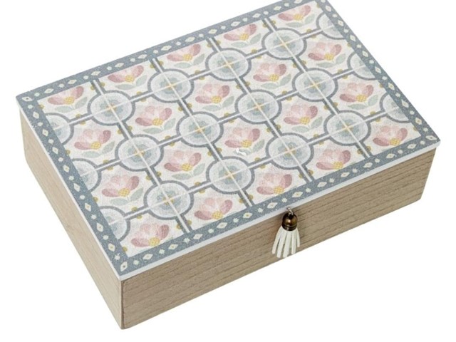 Caja  madera natural.