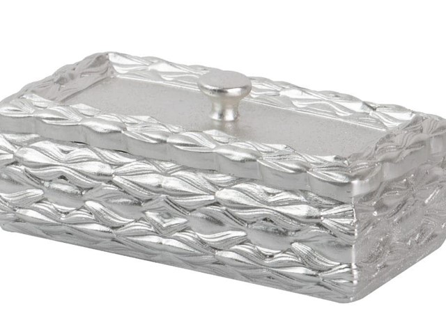 Caja resina PLATEADA.