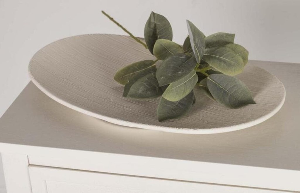 Foto 1 Centro cerámica oval BEIGE, 39cm.