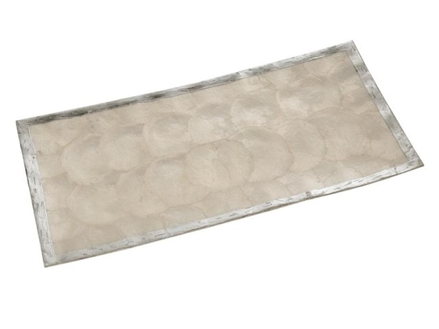 Centro NÁCAR filo plata rectangular.