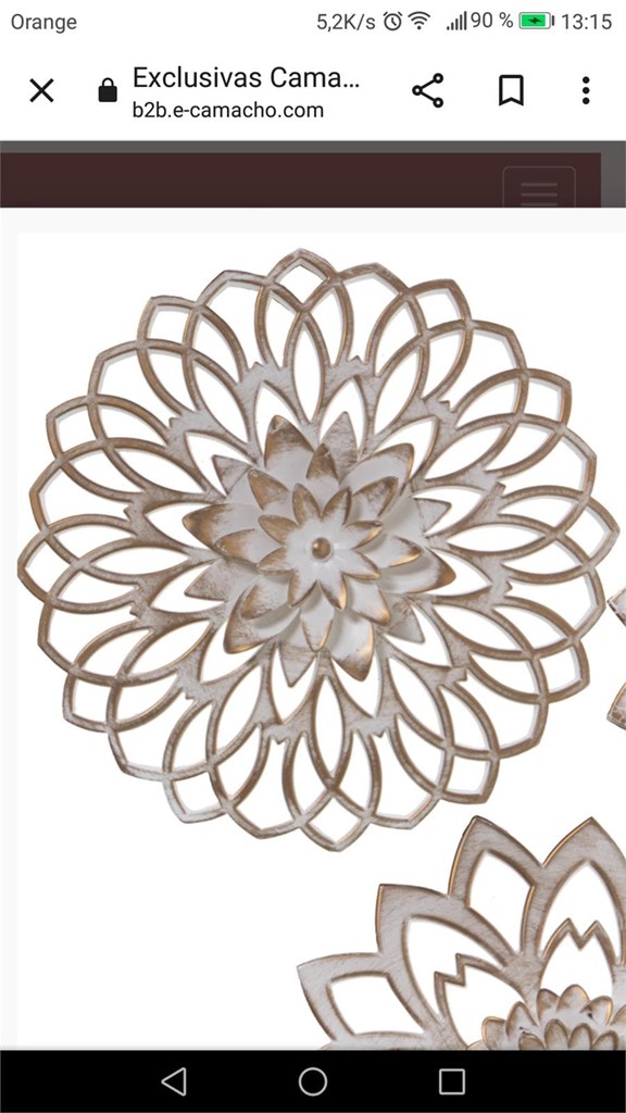 Foto 5 Conjunto de 2 ESPEJOS y FLOR blanco oro.