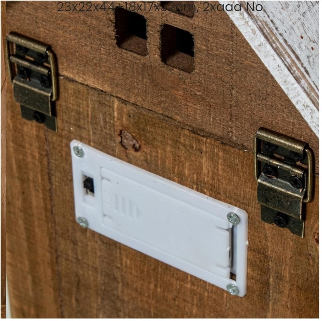 Foto 4 Conjunto de 2 FAROLES madera con LUZ, 44cm.