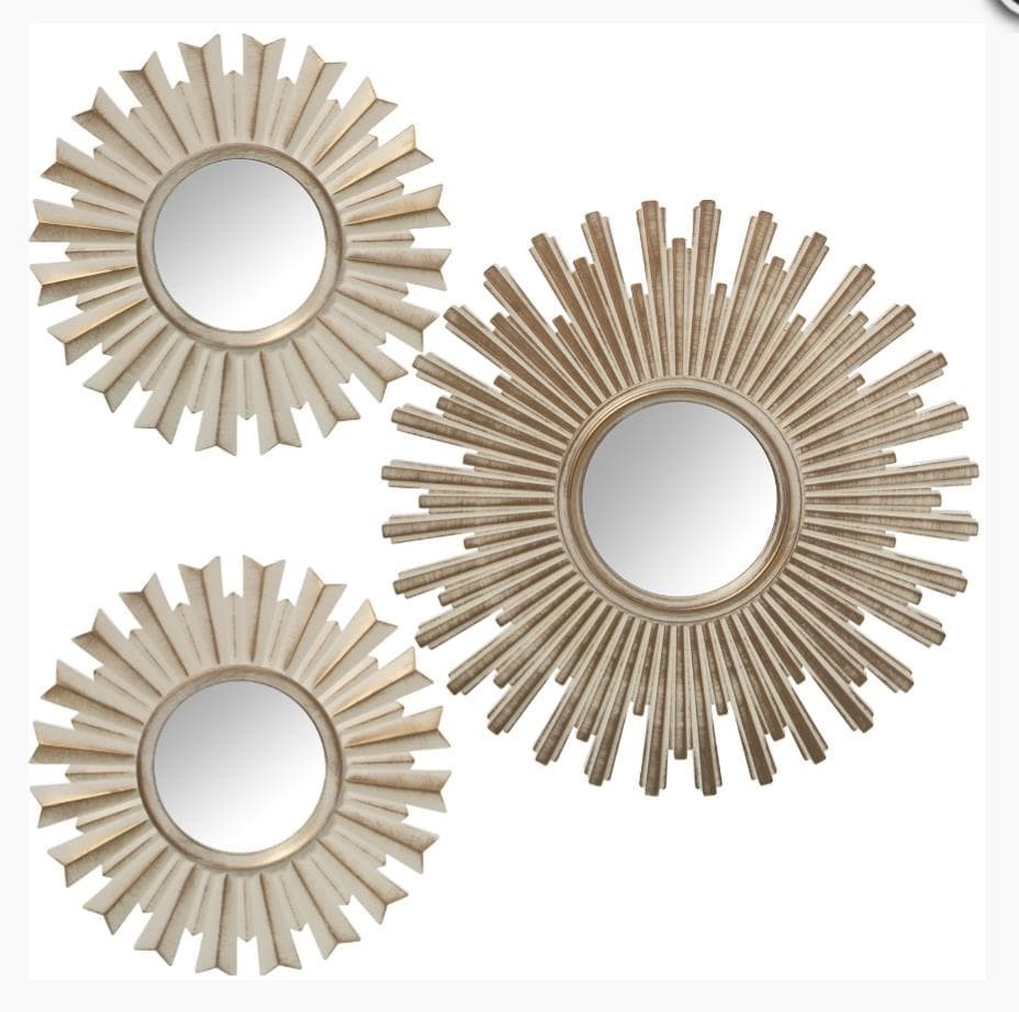 Foto 1 Conjunto de 3 ESPEJOS blanco oro.