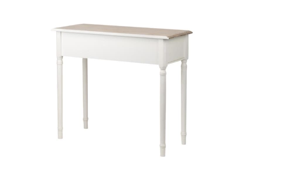 Foto 12 Consola BLANCA con tapa en madera NATURAL, 90 cms.