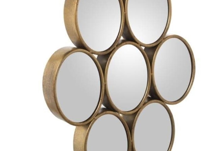 ESPEJO CÍRCULOS DORADO, 80x40cm .