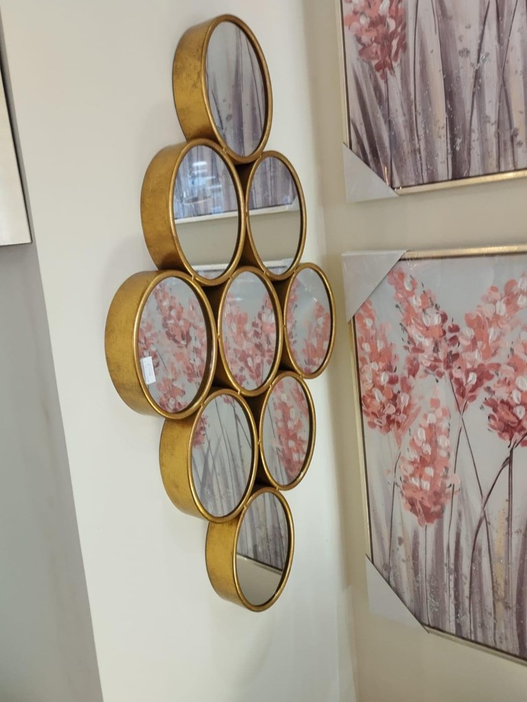 Foto 5 ESPEJO CÍRCULOS DORADO, 80x40cm .