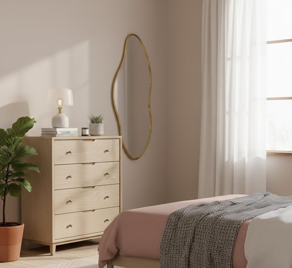 Foto 1 Espejo de metal DORADO, 110x45.