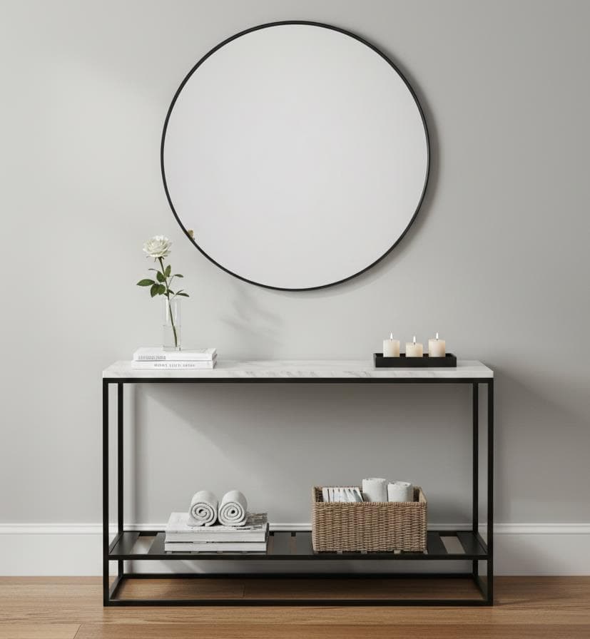 Foto 1 Espejo de metal NEGRO, 80cms.