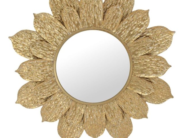 ESPEJO FLOR ORO/BLANCO, 117cms.