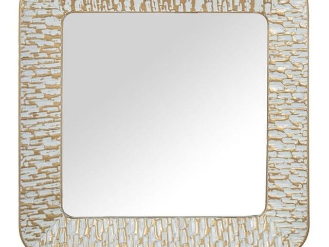 ESPEJO METAL BLANCO/ORO,  80d.