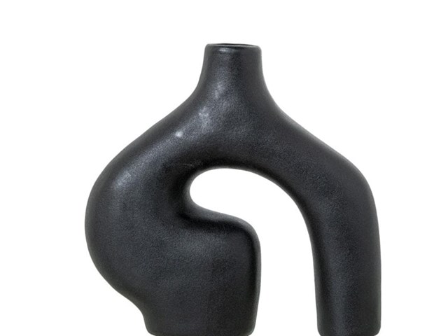 Jarrón ABSTRACTO NEGRO, 23cm.