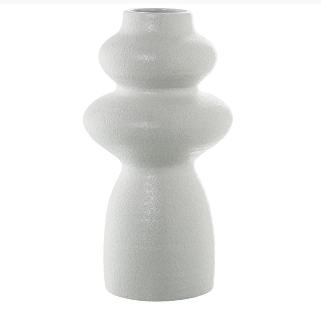 Foto 1 JARRÓN CERÁMICA BLANCO FORMAS, 32cm.