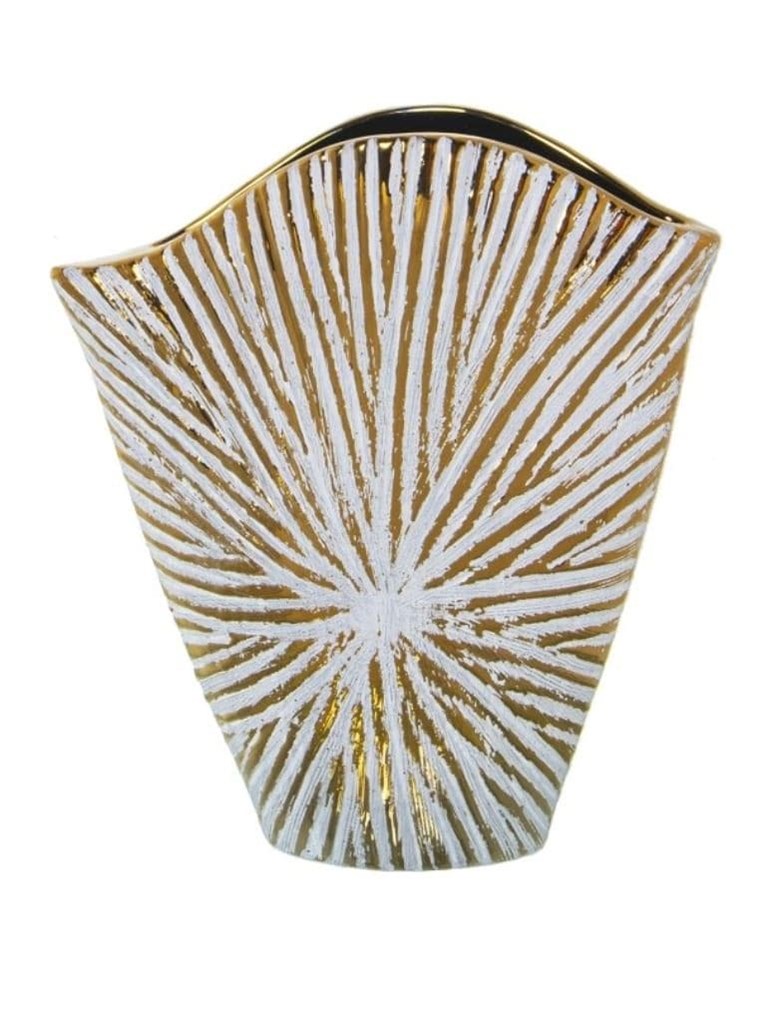 Foto 3 Jarrón cerámica BLANCO ORO, 30cms.