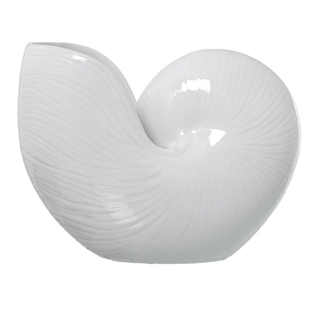 Foto 1 Jarrón cerámica CONCHA BLANCA, 27cm.
