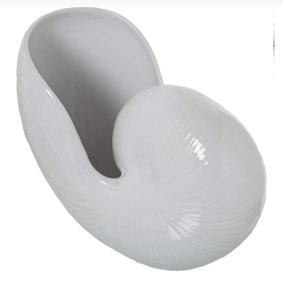 Foto 2 Jarrón cerámica CONCHA BLANCA, 27cm.