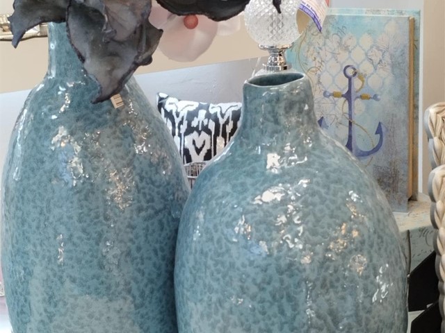 Jarrón de cerámica AZUL, 38cm.