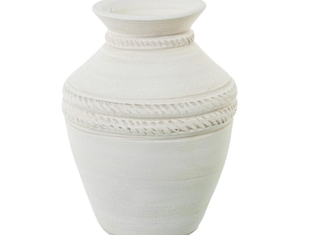 Jarrón de cerámica BLANCO ARENA, 40cms.