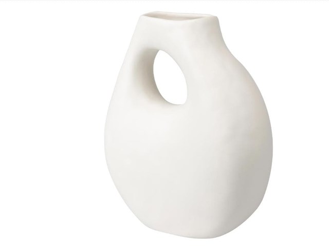 Jarrón de cerámica BLANCO MATE, 30 cms.