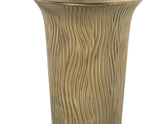Jarrón de cerámica dorado, 26cms.