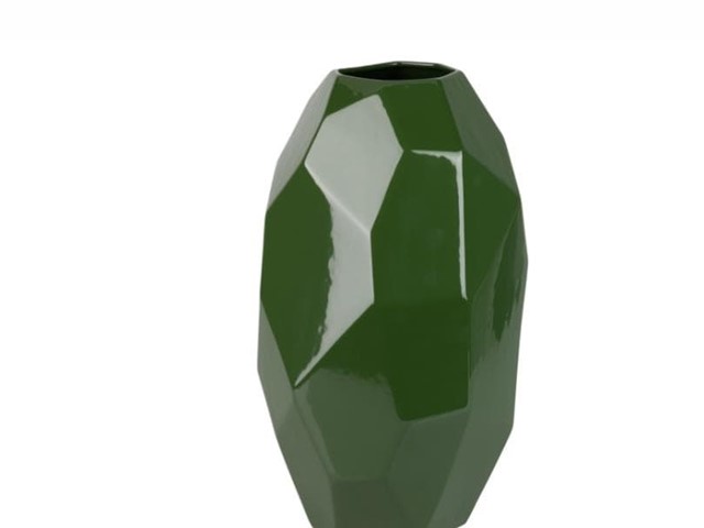 Jarrón de cerámica GEOMÉTRICO VERDE, 36cms.