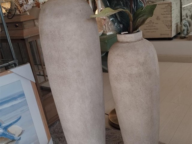 Jarrón de CERÁMICA GRIS, 60 cm.