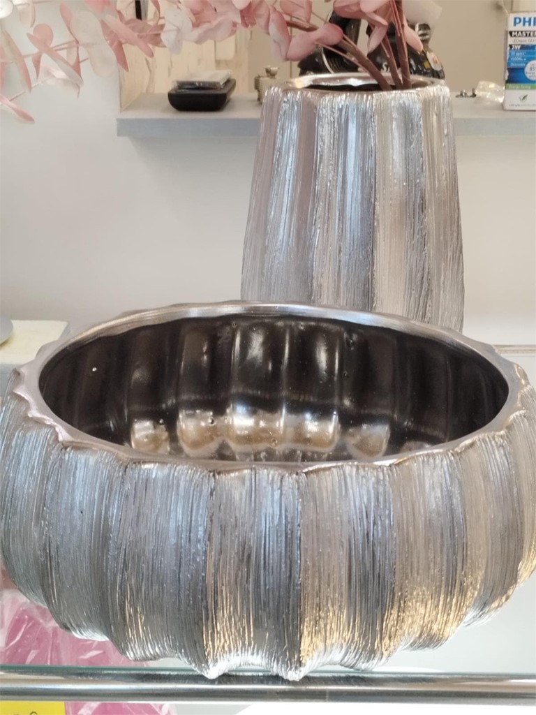 Foto 4 JARRÓN DE CERÁMICA PLATA, 12cms.