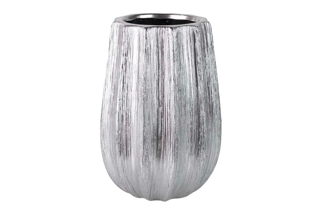 Foto 1 JARRÓN DE CERÁMICA PLATA, 26cms.