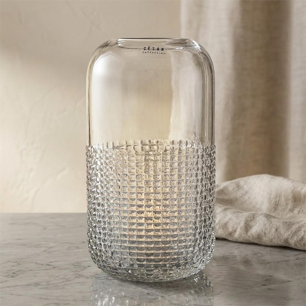 Foto 1 Jarrón de CRISTAL ESTRIADO, 30cms.