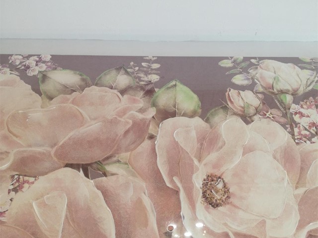 Lienzo cabecero FLORES, de 150 x 60