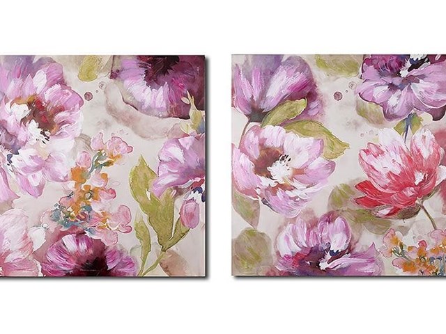 Lienzos FLORES MALVAS, 60x60.