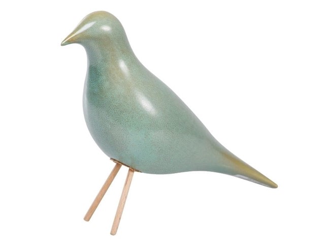 PÁJARO CERÁMICA TURQUESA.