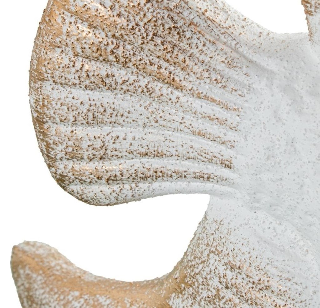 Foto 3 PECES cerámica blanco/dorado.