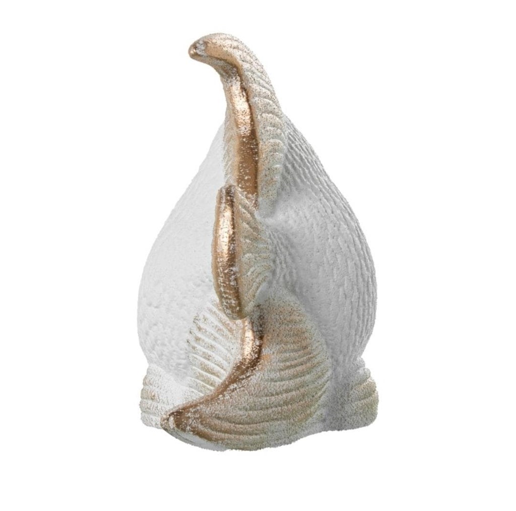 Foto 4 PECES cerámica blanco/dorado.