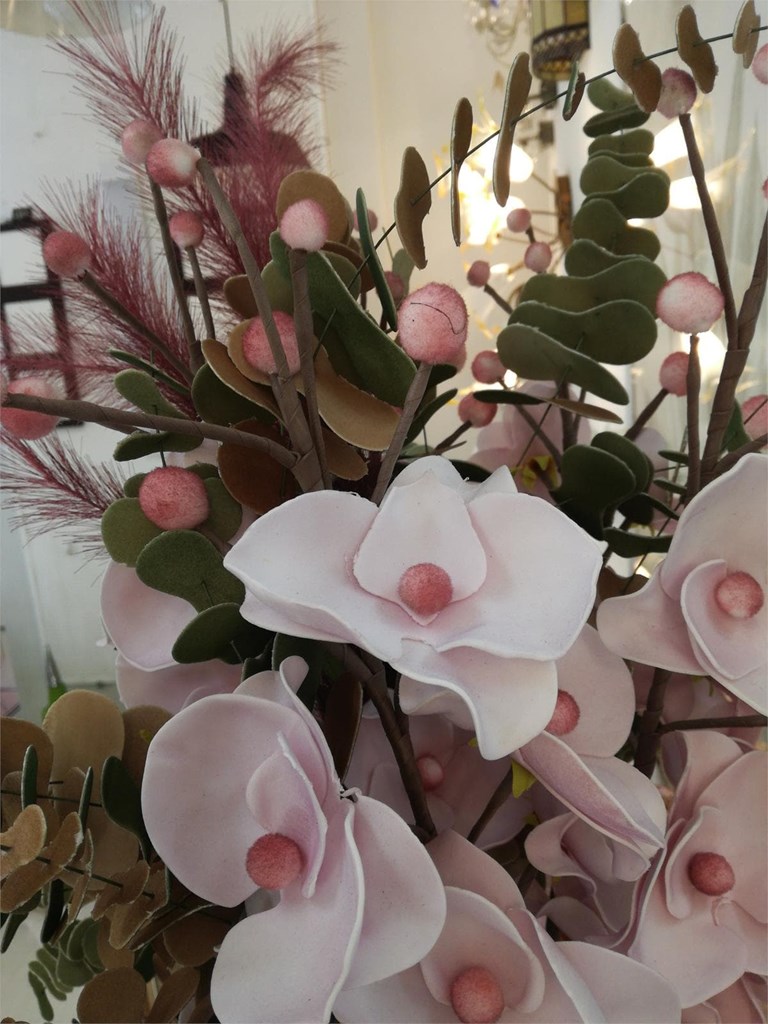 Foto 6 Rama con flores rosa, 95cms.