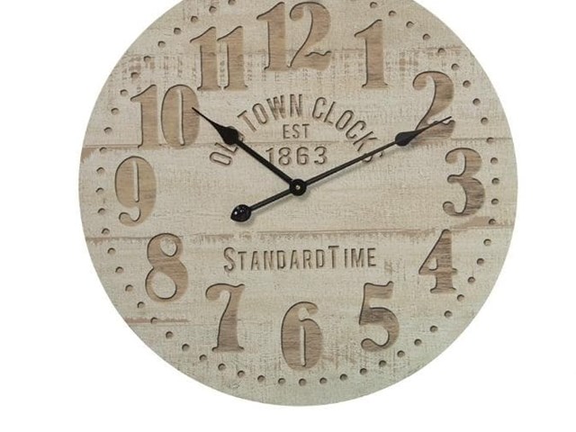 Reloj de pared madera, 60cms.
