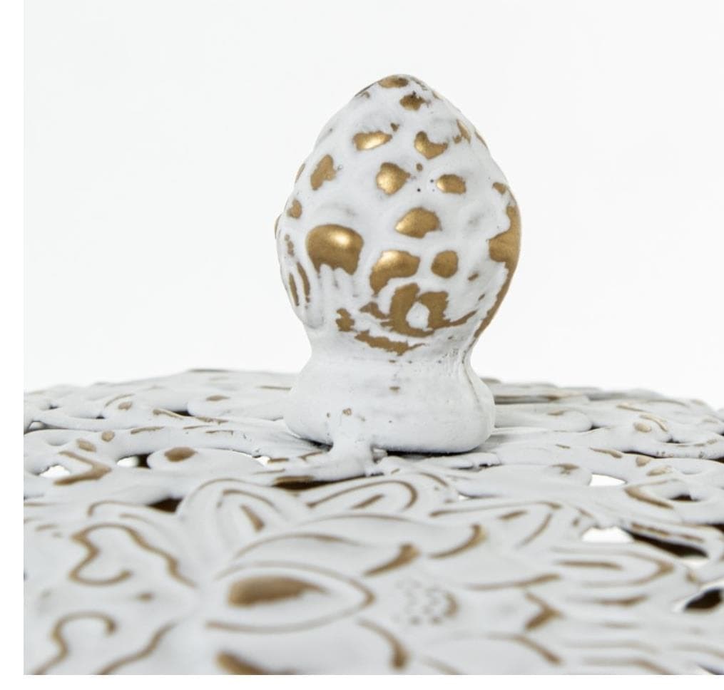 Foto 4 Set 2 cajas metal blanco oro.