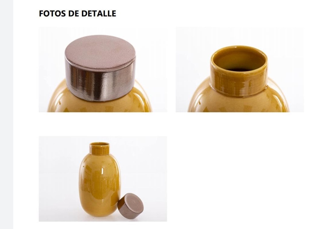 Foto 2 Tibor de cerámica amarillo 30cm